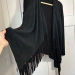 International concepts XL Fringe Kimono Cardigan, Women’s XL Black fringe Cardigan Photo 0