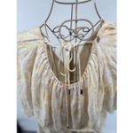 See By Chloe  yellow Floral Print blouse Silk Blend Short Sleeve Boho Size 42 Photo 12