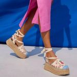 Farm Rio  Paradise Bead Embellished Espadrille Platform Shoes Size 11 NWT+DustBag Photo 0