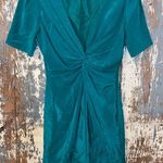 Rebecca Minkoff Women's Dress Mini Green Faux Wrap Size 6 100% Silk Photo 0