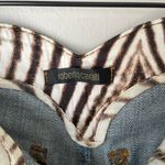 Roberto Cavalli Denim Silk Lined Animal Zebra Print Jean Shorts Size EU 42 Photo 4