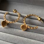 NWOT Julie Vos Gold hoop heart earrings Photo 1