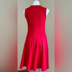 Joseph Ribkoff  Limited Red Sleeveless Round Neck Cut Out Block Pattern SZ 6 Photo 6