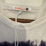 Sundry  Women’s White & Navy Blue Tie Dye Ribbed Tank Top Size S NEW Photo 2