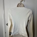 Cream Sweater with Lace Trim White Size M Photo 2