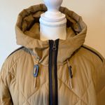 Lands' End  Long Quilted Puffer Coat Hooded Parka Tan Brown Women's XL 18 Warm Photo 2