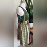 Boho Patchwork Silk Dress M/L Casual‎ Freedom Festival Mixed Print Blue Size M Photo 5