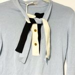 Palmer Harding Blue Henley Button Bow Neck Wide Arm Cuff Knit Top UK 8 NEW Size undefined Photo 1