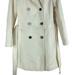 EXPRESS Premium Wool Blend Belted Double Breasted Coat Cream White Size XS Photo 5