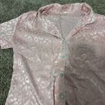 Pink Satin Leopard Pajama Set Photo 3