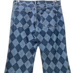 No Boundaries  Y2K Argyle Print Straight Leg Jeans Women’s 17 Raw Hem Whiskered Photo 3