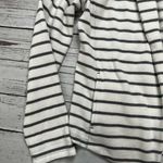 Lou & grey LOFT Striped Open Front Blazer Draped White Gray Small S Photo 2