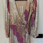 Saltwater Luxe NWT Sequin Wrap Dress Long Sleeve Anthropologie Photo 0