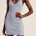 Abercrombie & Fitch Elevated Knit Halter Mini Dress - Blue Pattern. Size Medium Photo 0