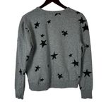 Pam & Gela size small gray Pullover Sweater V-neck Relaxed Fit Distressed Trim Photo 3