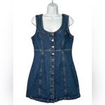 Gap ‎ Women’s Denim Medium Wash Button Front Jumper Mini Dress Size Medium Photo 1