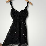 Reformation Black Elyse Patriotic Color Star Ruffle Strap Fit & Flare Mini Dress Photo 2