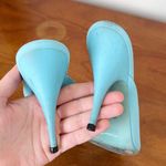 Moschino x Barbie • turquoise stiletto mules heels sandals peep toe Photo 7