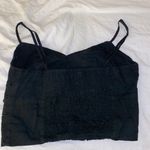 American Eagle Cropped Lace Black Top Photo 1
