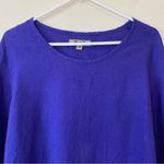 Flax  Crewneck 3/4 Sleeve Linen Boxy Blouse Top Viola Purple/Blue Sz Medium Photo 1