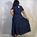 PRETTYGARDEN Black Puff Sleeve Maxi Sundress with Mandarin Collar Photo 3