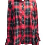 Beach lunch lounge Plaid ladies Shirt - Red and Black buffalo plaid Photo 3