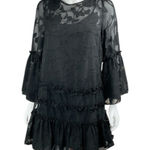 Mustard Seed New With Tag,  Women Tiered Crochet‎  Mini Dress,  Small - Black Photo 0