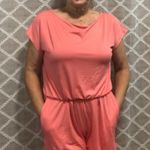 Coral Short Sleeve Romper with pockets Pink Size L Photo 0