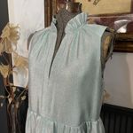 Amanda Uprichard  Connolly Ice Blue Shimmer Tiered Mini Dress - Sz S 🧡🎀 Photo 5