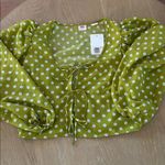 Levi's  Womens Embry Tie Blouse, Sweet Daisy Split Pea, Size Medium, NWT Photo 8