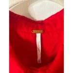 Free People Sheer Button Down Red Blouse M Cherry Girl Boho Coquette Holiday Photo 10