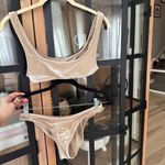 Triangl bikini set raine nude velvet top cheeky bottoms micro myla beige velour Gold Size XS Photo 1