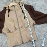 LIT Activewear Rebounce Corset Jacket Hoodie Full Zip in Brown Tan Size S Photo 13
