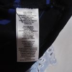 Beach Lunch Lounge Black and Blue Striped Top with Small Eyelet Cuffs Size S Photo 6