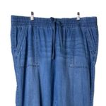 Seven7 Blue Denim Chambray Joggers Drawstring Waist High Rise Women’s Size XL Photo 5