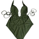 l*space L* ☼ Pamela Plunging Strappy Open Back One Piece Swimsuit ☼ Olive Green 10 Photo 7