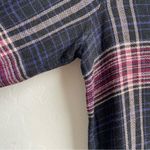 Cloth & Stone  Plaid Tunic Shirt Dress Long Sleeve Knit Blue Pink L Photo 6