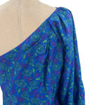 Veronica Beard Veronica Beard Lyric Floral-print One-shoulder Blouse In Blue Floral Size 6 Photo 9
