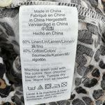 J.Crew  Linen Blend Slim Fit Animal Print Button Front Long Sleeve Top Size Med Photo 4