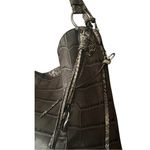 G.I.L.I Gray Croc Embossed Genuine Leather Satchel Handbag. Photo 12