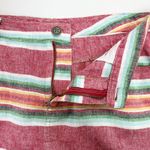 Old Navy  Striped Linen Blend Skirt‎ Womens Size 12 Red Multicolor Coastal Resort Photo 4