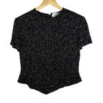 Papell Boutique VINTAGE  Evening Silk Beaded Top in Black Size M Photo 0