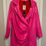 PATRICK STARRR HOT PINK FAUX LEATHER MAKE 'EM SHOOK BLAZER DRESS Photo 0