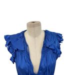 Karina Grimaldi  Sabrina‎ Maxi Dress Tiered Short Sleeve Silk Blend Blue Size XS Photo 4