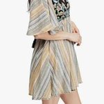 Free People Under the Sun Tunic Top Mini Dress Size Small Floral Striped Photo 3