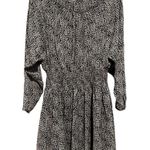 Joie  LILIANNA BLACK WHITE ROMANTIC RUFFLED SILK RUCHED SMOCKED WAIST LINED DRESS Photo 8