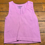 Wallflower Insta Smooth Ribbed V Neck Cropped Tank Top Lilac Size Small Pink Photo 0