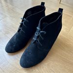 Nine West  Illusion Wedge Ankle Booties, Black Suede Heeled Boots, Size 10M Photo 5