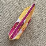 Clinique Lulu DK for  Floral Cosmetic Bag Like New Pink and Yellow Photo 5