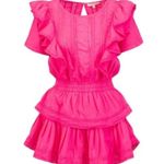 Love Shack Fancy NWT Natasha Mini in Watermelon Ice Pink Ruffle Cotton Dress L Photo 0